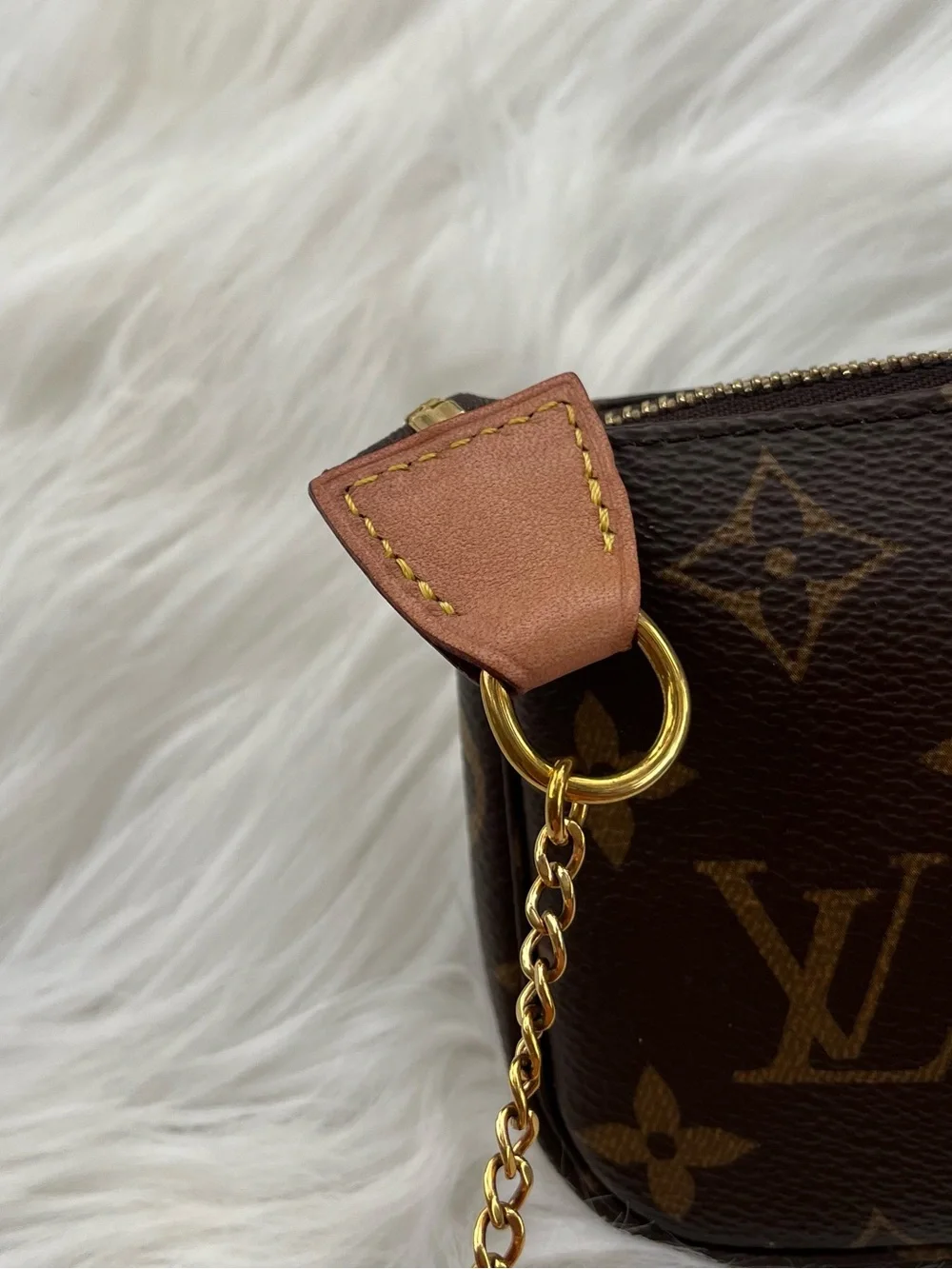 LOUIS VUITTON 2020 Monogram Pouchette Chain Y2K Mini Bag